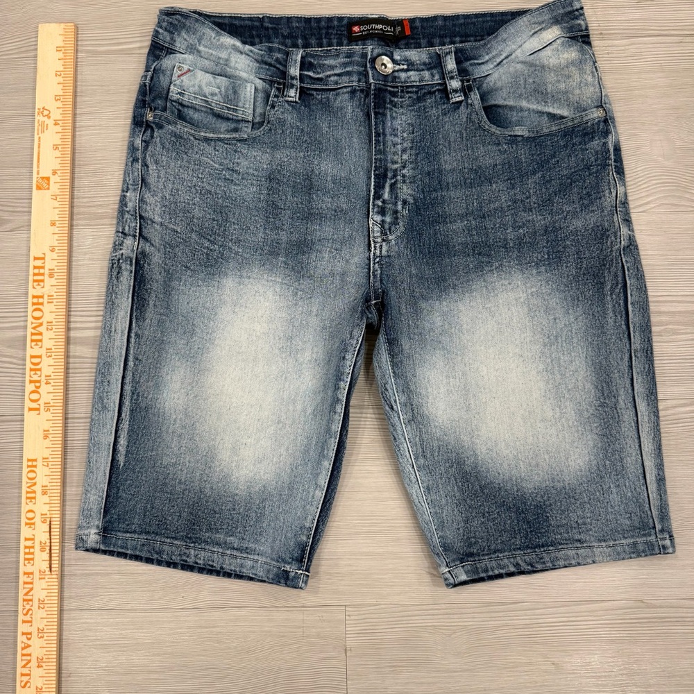 South Pole Faded Blue Jean Shorts